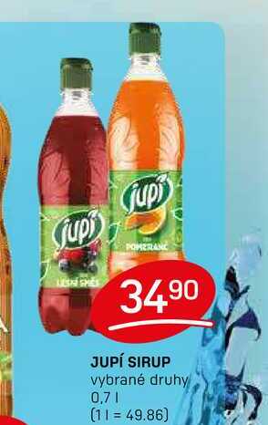 JUPÍ SIRUP vybrané druhy 0,7l
