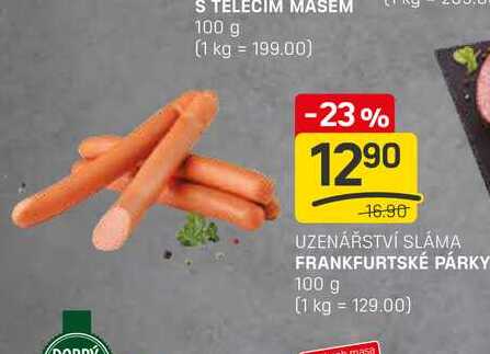 FRANKFURTSKÉ PÁRKY 100g