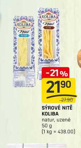 SÝROVÉ NITĚ KOLIBA natur, uzené 50 g