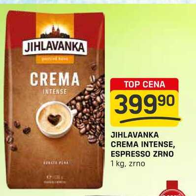 JIHLAVANKA CREMA INTENSE, ESPRESSO ZRNO 1 kg, zrno