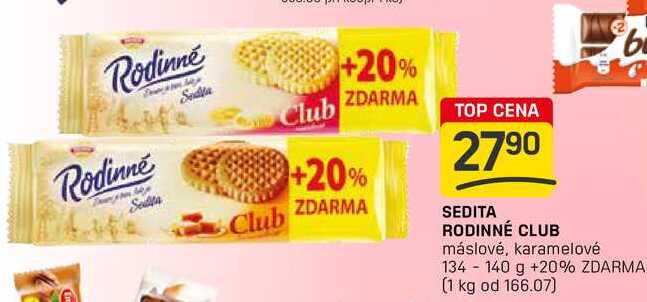 SEDITA RODINNÉ CLUB máslové, karamelové 134 - 140 g
