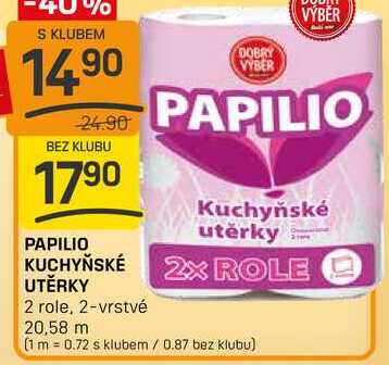 PAPILIO KUCHYŇSKÉ UTĚRKY 2 role, 2-vrstvé 