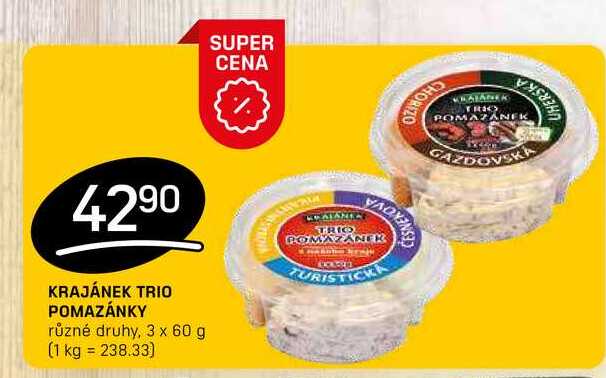 KRAJÁNEK TRIO POMAZÁNKY různé druhy, 3 x 60 g