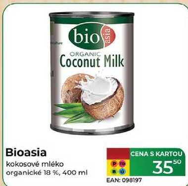 Bioasia kokosové mléko organické 18 %, 400 ml 
