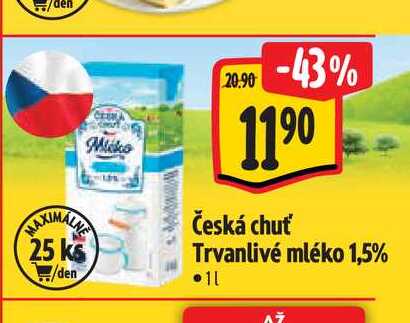   Česká chuť Trvanlivé mléko  1 l v akci