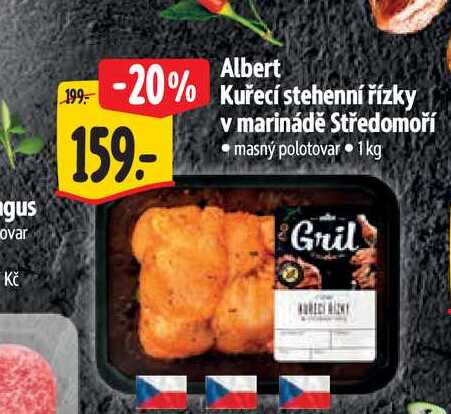   Albert Kuřecí stehenní řízky v marinádě středomoří 1 kg
