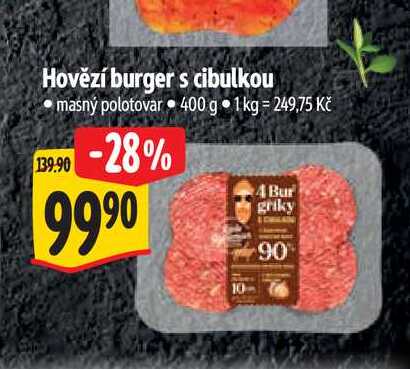 Hovězí burger s cibulkou 400 g