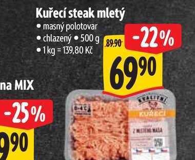   Kuřecí steak mletý 500 g