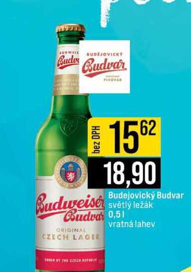 Budejovický Budvar Budweiser světlý ležák Budva 0,5l