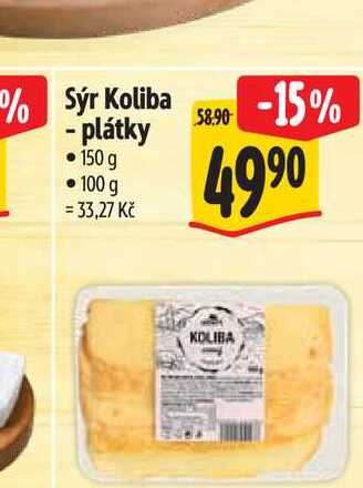 Sýr Koliba - plátky 150 g 