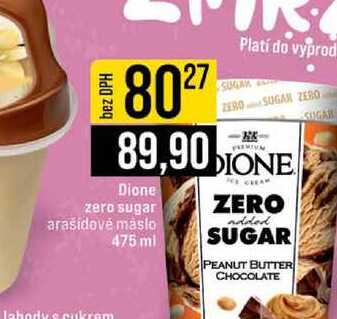 Dione zero sugar arašidové maslo 475 ml