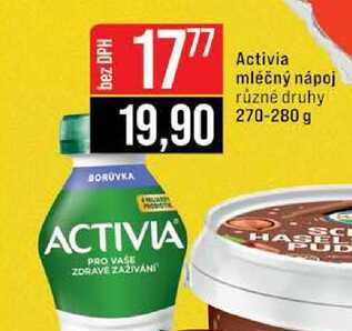Activia mléčný nápoj různé druhy 270-280 g 
