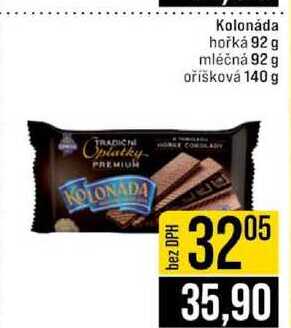 Kolonáda hořká 92 g mléčná 92 g oříšková 140 g