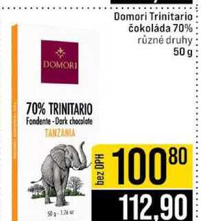Domori Trinitario čokoláda 70% různé druhy 50g
