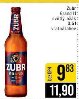 Zubr Grand 11 světlý ležák 0,5l