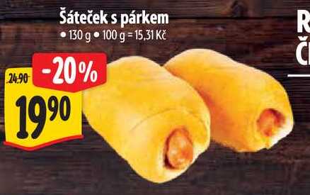 Šáteček s párkem, 130 g 