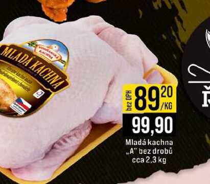 Mladá kachna „A" bez drobů cca 2,3 kg 