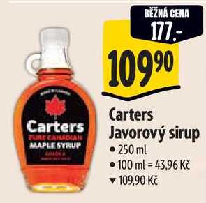 Carters Javorový sirup, 250 ml