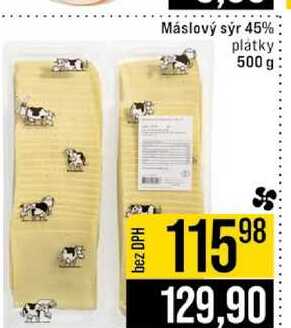 Máslový sýr 45% plátky 500 g
