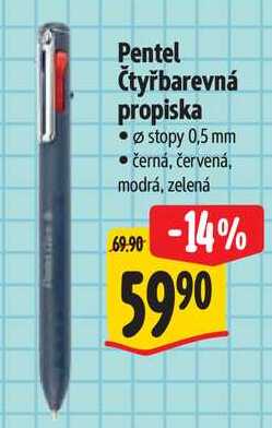Pentel Čtyřbarevná propiska 