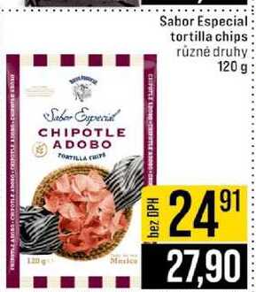 Sabor Especial tortilla chips různé druhy 120 g
