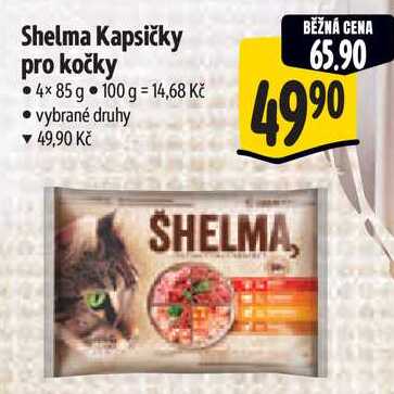 Shelma Kapsičky pro kočky, 4x 85 g