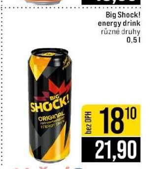 Big Shock! energy drink různé druhy 0.5l