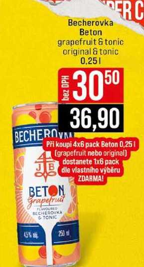 Becherovka Beton grapefruit & tonic original & tonic 0,25l