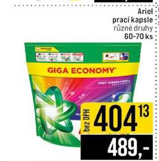 Ariel prací kapsle různé druhy 60-70 ks