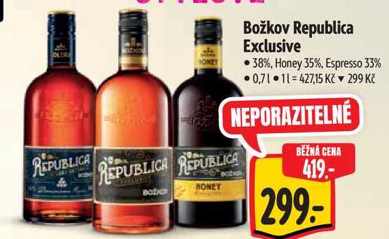 Božkov Republica Exclusive, 0,7 l