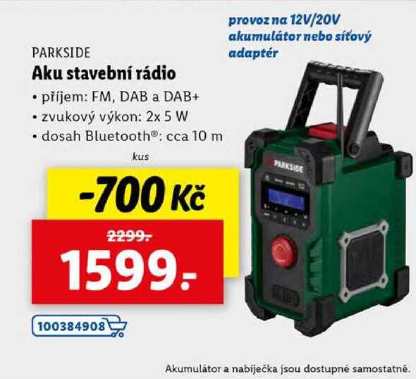 Aku stavební rádio 