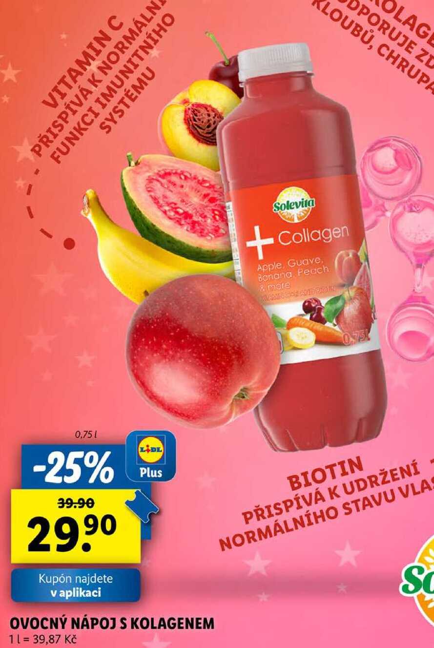 OVOCNÝ NÁPOJ S KOLAGENEM, 0,75 l