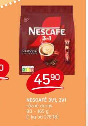 NESCAFÉ 3V1, 2V1 různé druhy 80 - 165 g