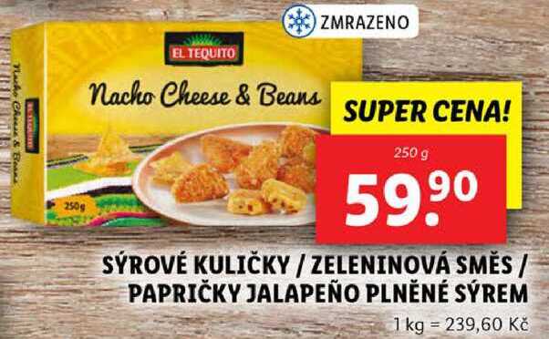 SÝROVÉ KULIČKY/ZELENINOVÁ SMĚS/PAPRIČKY JALAPEÑO PLNĚNÉ SÝREM, 250 g