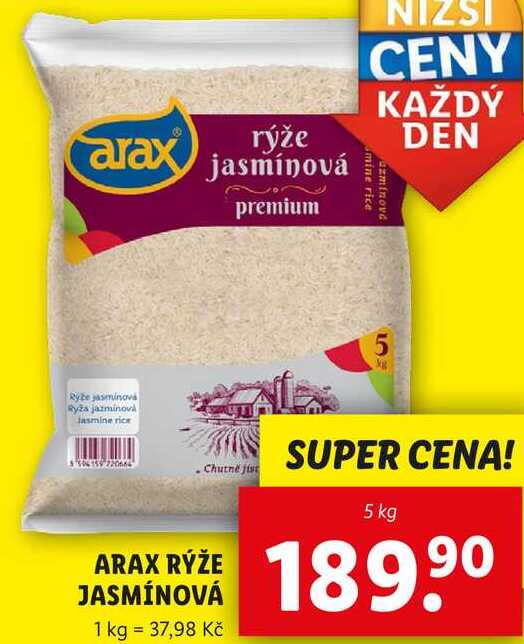 ARAX RÝŽE JASMÍNOVÁ, 5 kg