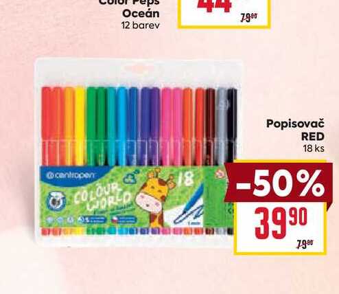 Popisovač RED 18 ks