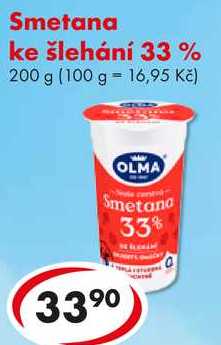 Smetana ke šlehání 33 %, 200 g 