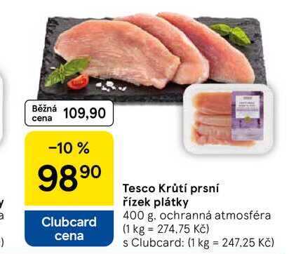 Tesco Krůtí prsní řízek plátky, 400 g 