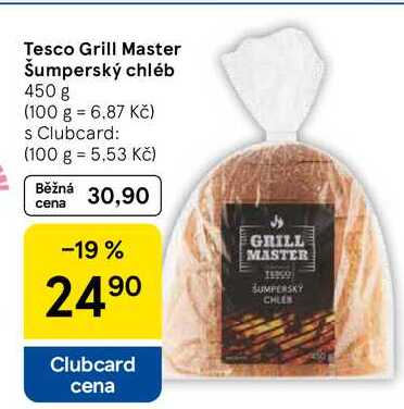 Tesco Grill Master Šumperský chléb, 450 g  