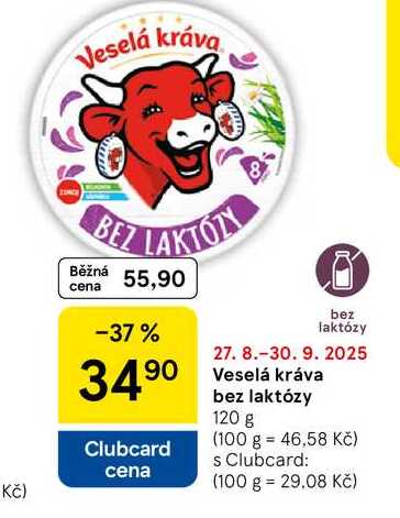 Veselá kráva bez laktózy, 120 g