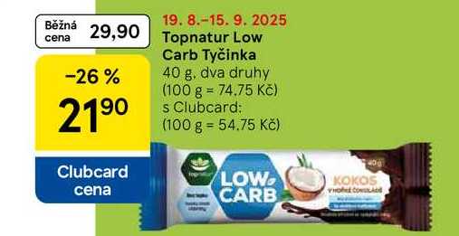 Topnatur Low Carb Tyčinka, 40 g