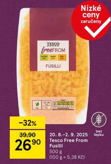 Tesco Free From Fusilli, 500 g  
