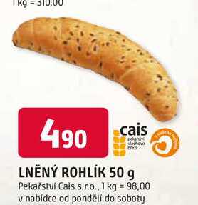 LNĚNÝ ROHLÍK 50 g
