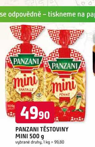 PANZANI TĚSTOVINY MINI 500 g 