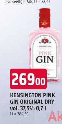 KENSINGTON PINK GIN ORIGINAL DRY vol. 37,5% 0,7l