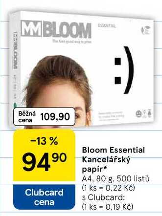 Bloom Essential Kancelářský papír, A4, 80 g. 500 listů
