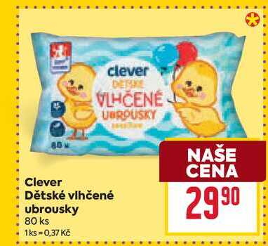 Clever Dětské vlhčené ubrousky 80 ks