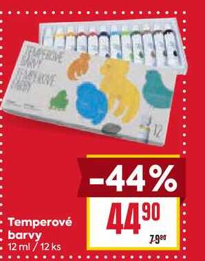 Temperové barvy 12 ml / 12 ks 