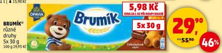 BRUMÍK různé druhy, 5x 30 g  