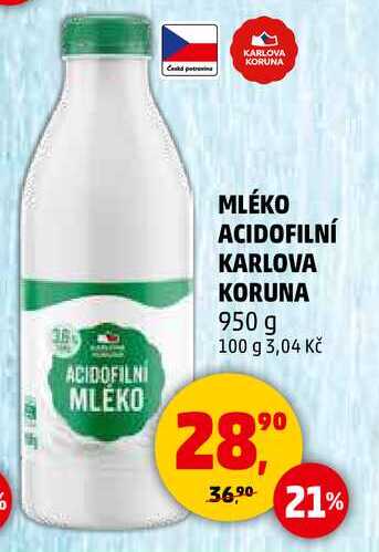 MLÉKO ACIDOFILNÍ KARLOVA KORUNA, 950 g  